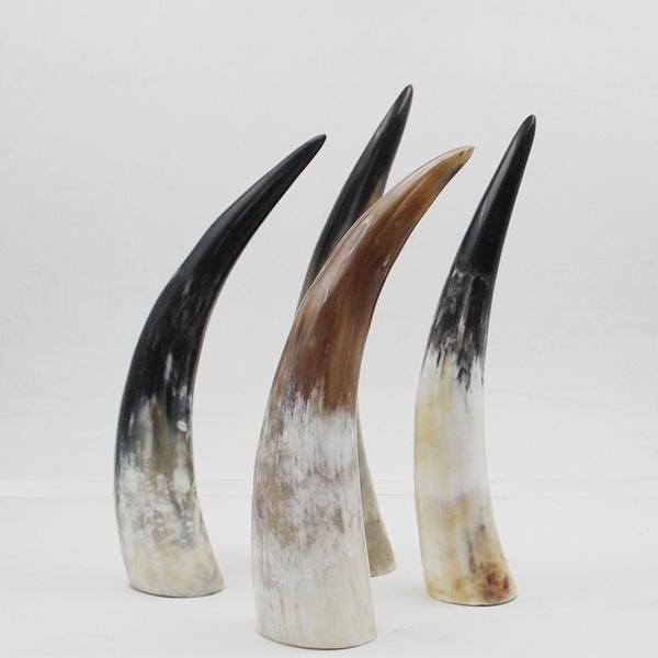 Natural Genuine Horn Ornaments Single Yellow Single Horn of Africa