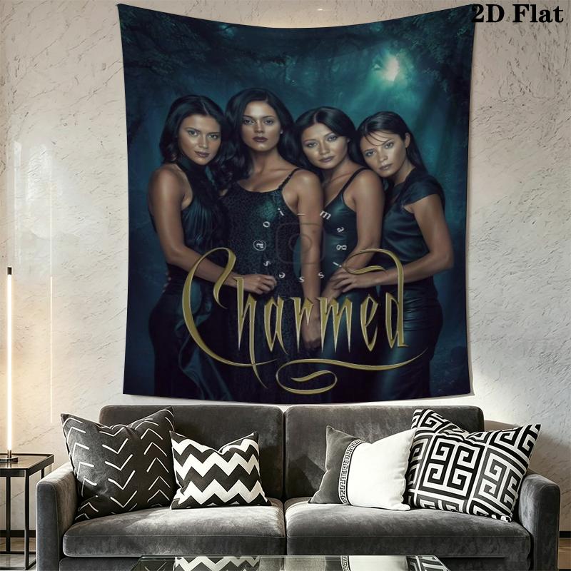 Charmed Wall Tapestry Aesthetic Wall Hanging Printed Fabric Blanket Decorative Tapestries for Bedroom Living Room Home Decor