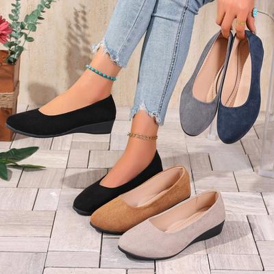 Женские мокасины на танкетке из атласа больших размеров Весна Ретро Гонконгский стиль