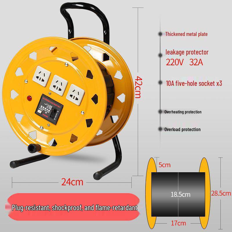 Mobile Cable Reel Spool: Empty Winder for Cables, Take-up and Extension Cord Management