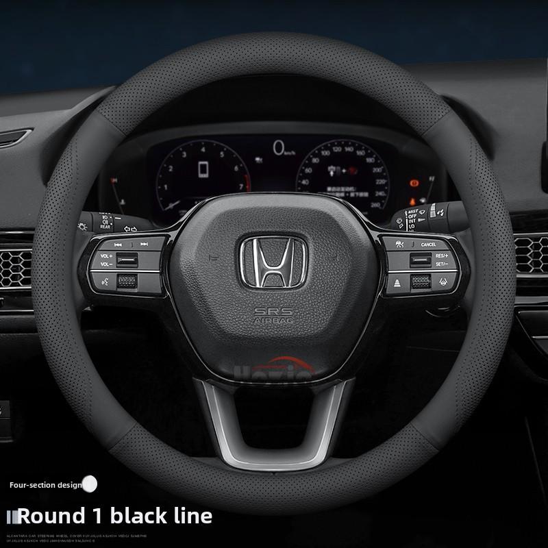AAAKL1 Leather Car Steering Wheel Cover for Honda HRV CRV Pilot Civic City Accord ZRV Prologue Passport 2023 2024 2025 2026 Accessories