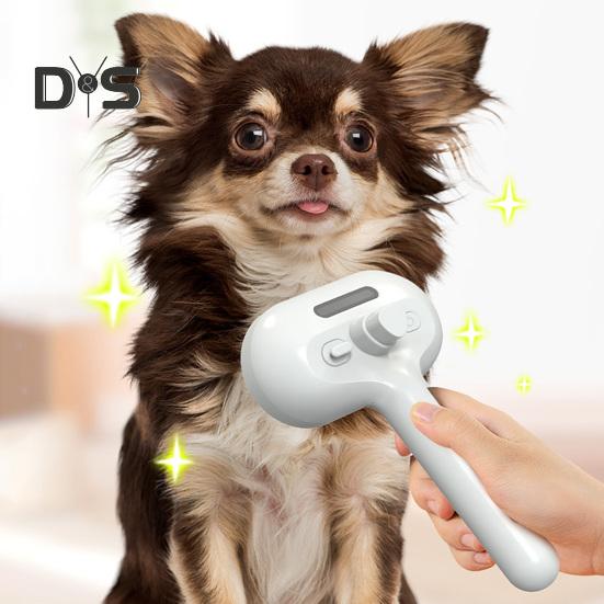 Паровая щетка для кошек, перезаряжаемая расческа-спрей для удаления шерсти с резервуаром для воды и кнопкой спуска, паровая щетка для ухода за домашними животными для кошек и собак