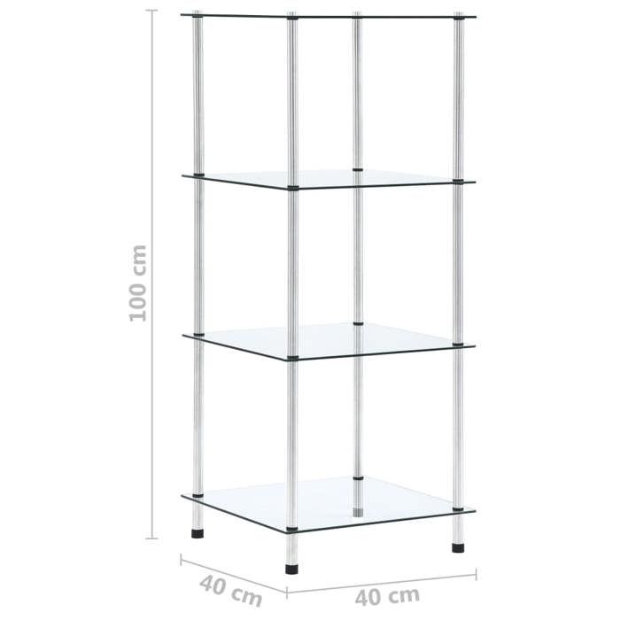 VidaXL 4-Tier Shelf Transparent 40x40x100 Cm Tempered Glass 249505