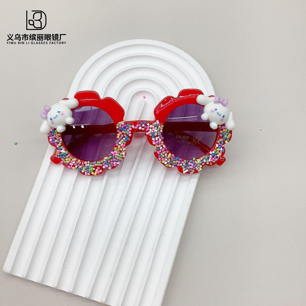 Fashion Cute Children'S Sunglasses Diy Puppy Sunscreen Uv Protection Concave Shape Baby Sunglasses Glasses