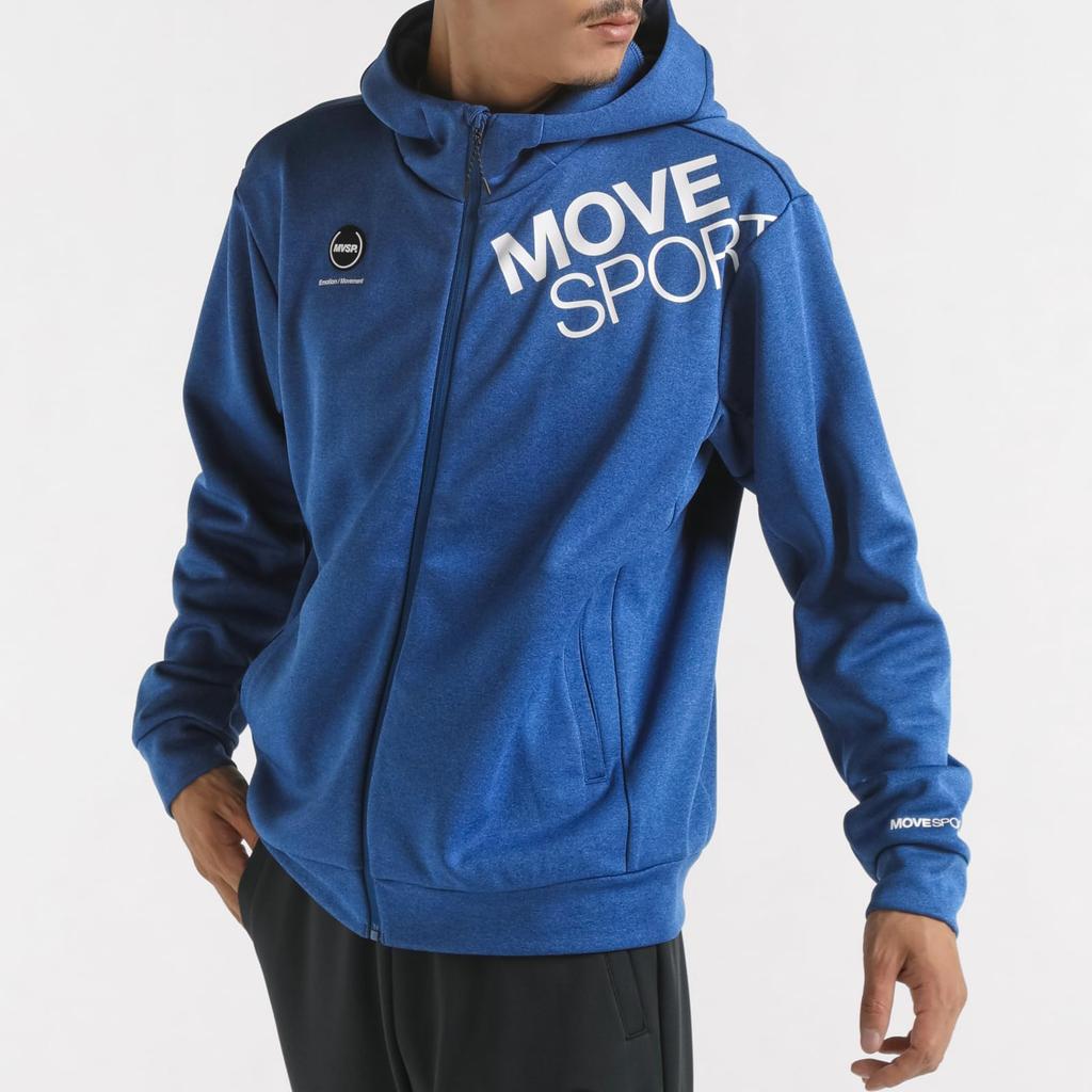 Sweatshirt Descente Full Zip Hoodie Stretch Training Running Blue L [Move Sports]
