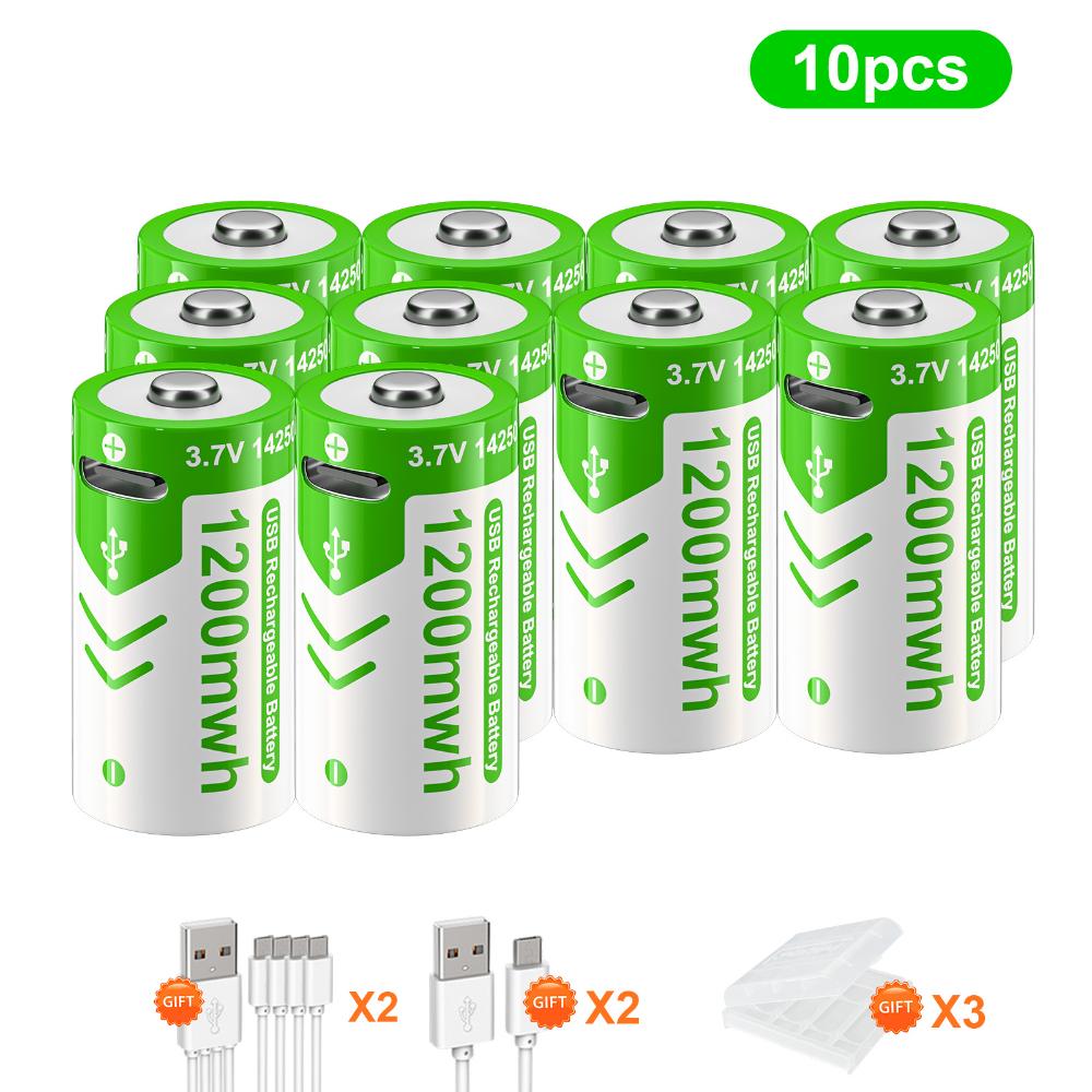 PALO 3,7 В, 14250, 300 мАч, литиевая аккумуляторная батарея, USB-аккумуляторная батарея с датчиком - красная/зеленая батарея для лазерной указки, бесплатный кабель