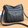 2025 Women's Fashion PU Crossbody Bag: Embroidered Multi-Pocket Shoulder Bag