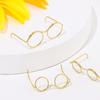 Детские игрушечные очки из сплава в стиле ретро без линз для кукол в золотой круглой оправе