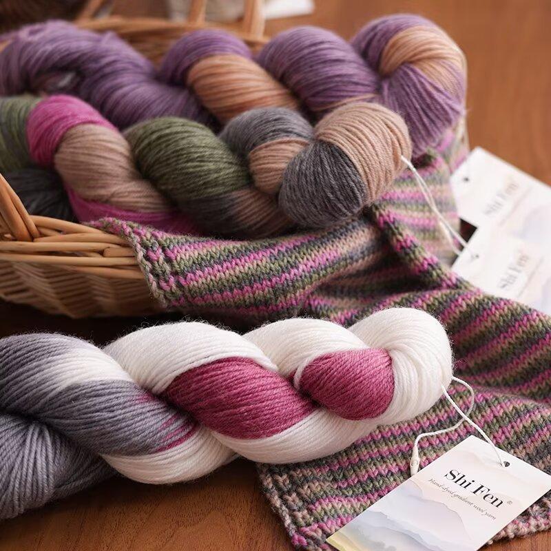Hand-dyed Wool Yarn, Gradient DIY Knitting Patterns for Sweaters, Baby Silk Yarn Shawls, Scarves, and Handmade Hats