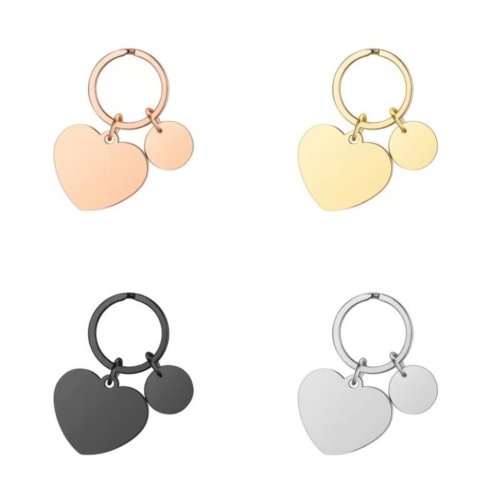 Fashion Car Key Ring Charm Bag Accessories Portable Titanium Steel Heart Key Chain Handbag