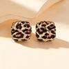 Модные серьги-квадраты с геометрическим леопардовым принтом для женщин AVE