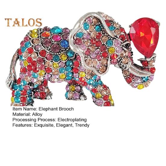 Брошь-булавка в виде слона со стразами для женщин, блестящая булавка в виде животного, кубический цирконий, ювелирные изделия, аксессуары для шляп, костюмов, рюкзаков, одежды