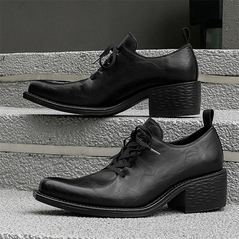 Fashion PU Leather Man Dress Shoes High Quality Oxfords Footwear Lace Up Mens Casual Business Shoes Luxury Brand Male Formal Dress Shoes