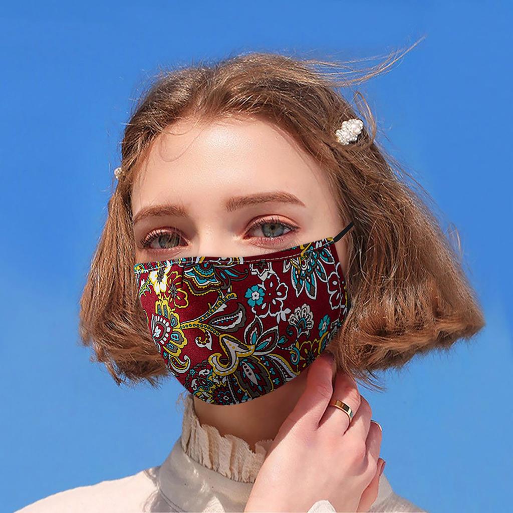 1 шт. Взрослая моющаяся дышащая защитная маска для лица с цветочным принтом