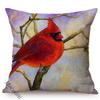 Spring Colorful Home Decoration Cushion Cover Cardinal Bird Style Water Color Art Cotton Linen Square Sofa Throw Pillow Case