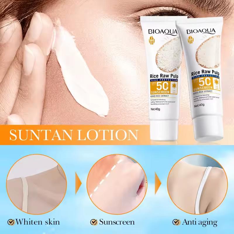 Крем для лица солнцезащитный SPF 50+ Защита для тела Солнцезащитный лосьон Долговечный Нежирный Предотвращает солнечные ожоги Защита от УФ-лучей Солнце Солнцезащитный крем