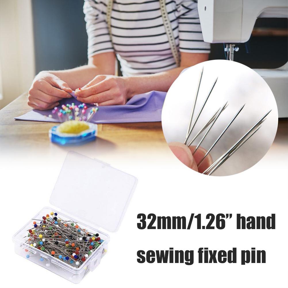 100 шт., 3,2 см, швейные булавки, цветной стеклянный шар, прямые швейные булавки, швейные иглы для 