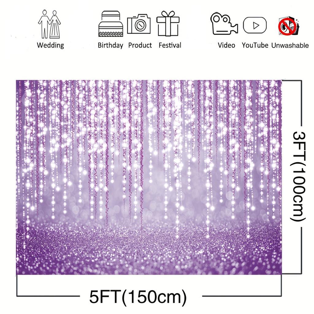 Purple background Birthday party photo Purple sequin bokeh party event Decorated portrait photo booth photography background