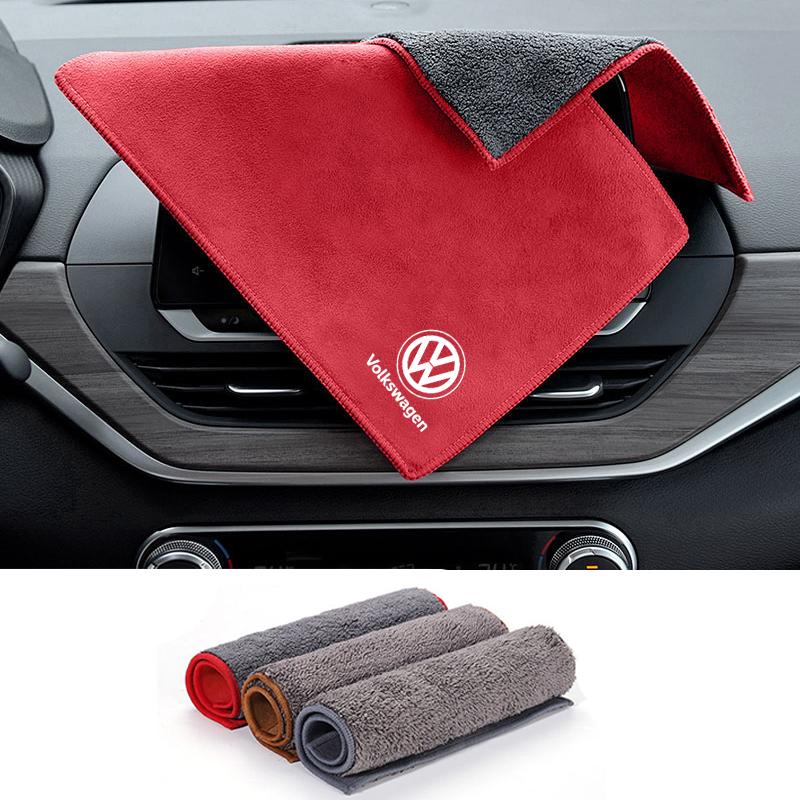LMN1 Suede Car Wash Towel Microfiber Cleaning Rag Cloth For VW GTI Polo Golf Passat Tiguan Arteon Touareg Taigo Caddy Jetta Beetle Sh