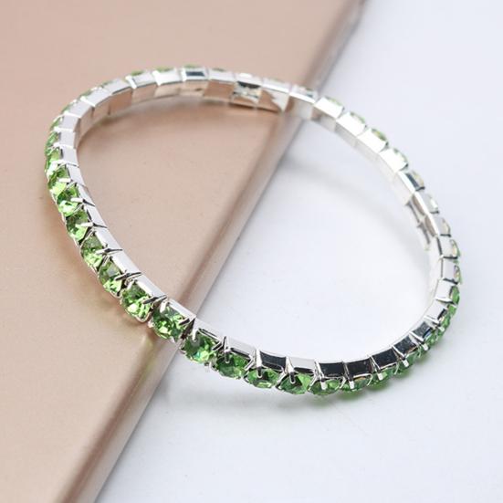 Роскошный женский однорядный браслет с инкрустацией стразами, эластичный браслет, ювелирные изделия