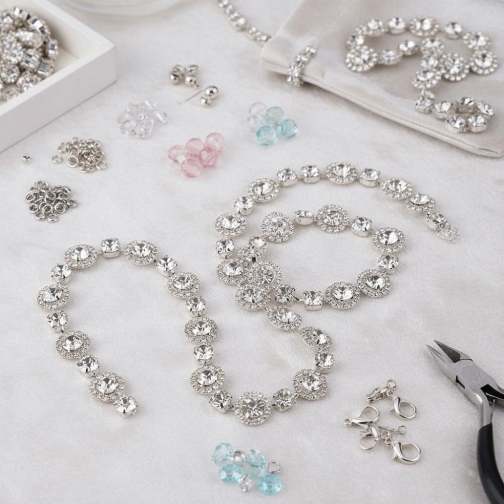 1pcs Metal Chain Base Rhinestone Claw Chain Crystal Applique Trim For Garment Decoration