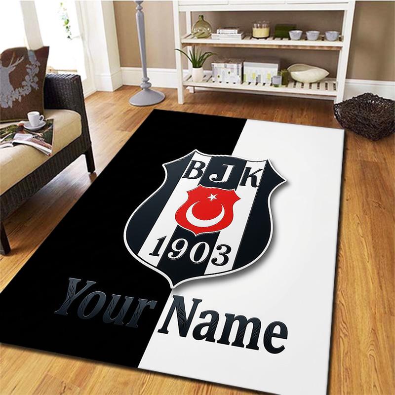 Besiktas Gymnastics Club Custom Name Carpet Rug For Living Room Bedroom Home Sofa Decoration Kids Play Nonslip Floor Mat