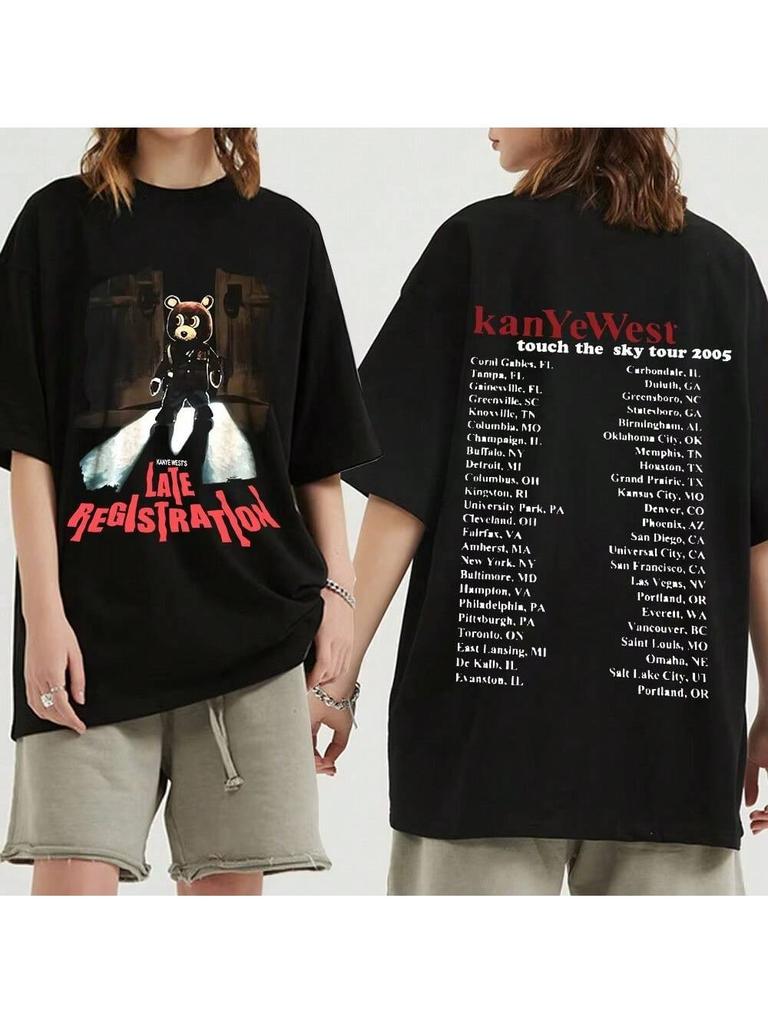 Футболки с 3D-принтом Late Registration Tour Мужские Женские Оверсайз Футболка с коротким рукавом Хип-хоп Детские Футболки Топы Мужская одежда