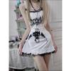 Gothic Punk Sleeveless Tank Dress Women Printed Fairy Grunge Dresses Y2k Harajuku Sexy Robe Streetwear Black Vestidos