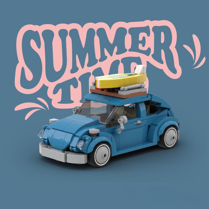 Pinplatinum Retro MINI Container Car Summer Time Series Puzzle Building Blocks для мальчиков и девочек Подарки