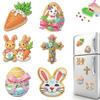 6Pcs Easter Gnome Diamond Painting Refrigerator Magnet Diamond Painting Fridge Magnet DIY Fridge Stickers for Adults Beginners