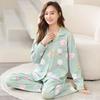New Women's Pajamas Autumn Long Sleeve Loose Large Size Home Clothes Set Cute Cartoon Home Clothes Cardigan Spring Pajamas Set