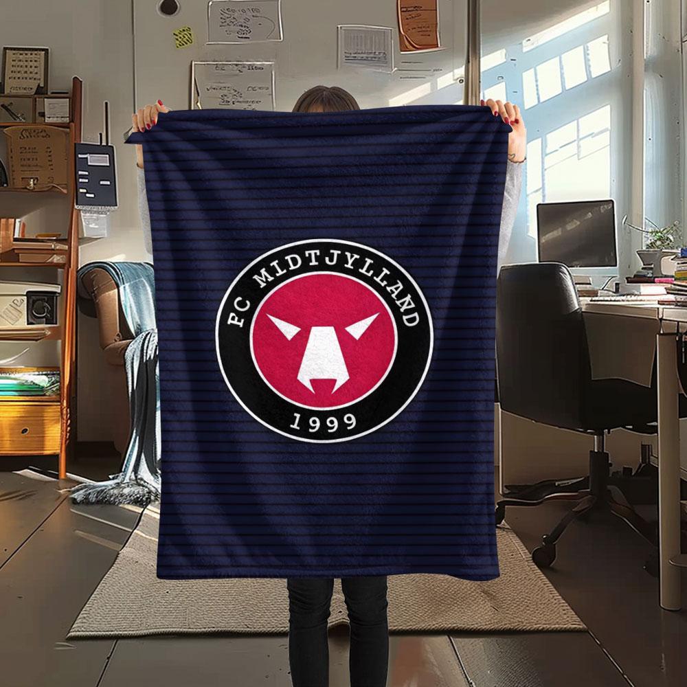 FC Midtjylland logo FlAannel Blanket, High quality Comfortable for All Seasons, Home Decor, Warmth and Comfort
