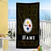 Пляжное полотенце с персонализированным именем команды Steelers, быстросохнущее, мягкое, из микрофибры, подходит для плавания, спортзала, кемпинга, йоги, отпуска