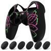 PlayVital Pure Series Pattern Design Protective Silicone Cover Compatible with PS5 Soft Rubber Grip Case Compatible with PS5 Comes with 6 Thumbstick