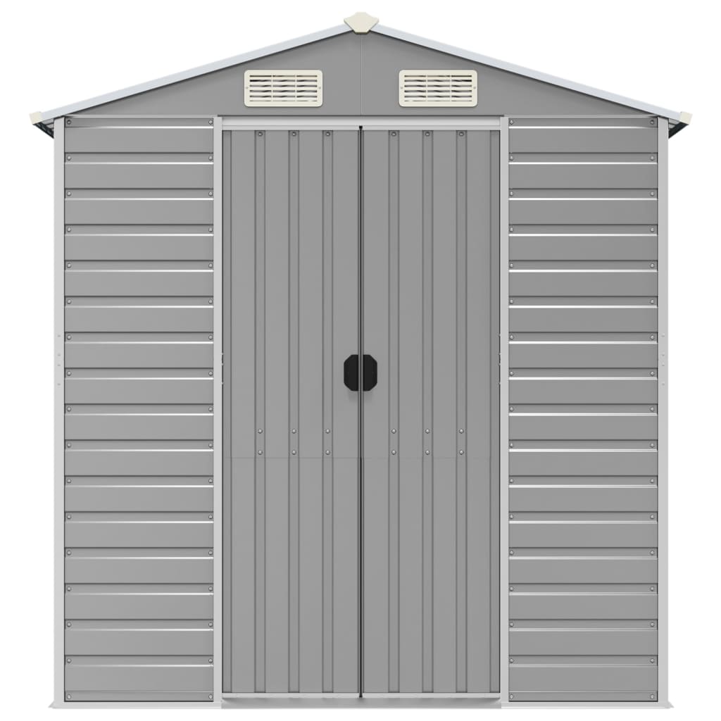 Garden Shed Light Gray 191 x 555 x 198 cm Galvanized Steel