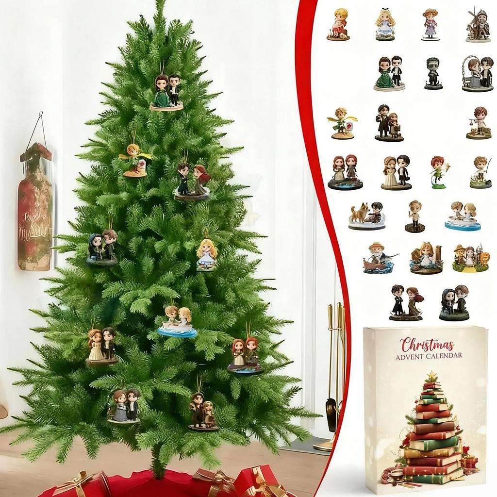 Рождественский адвент-календарь, 24-дневный адвент-календарь, праздничная коллекция для обратного отсчета, коробка-подвеска, подходит для рождественских подарков-сюрпризов