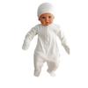 Plain Cream Beret, Gloves Overalls Baby Set