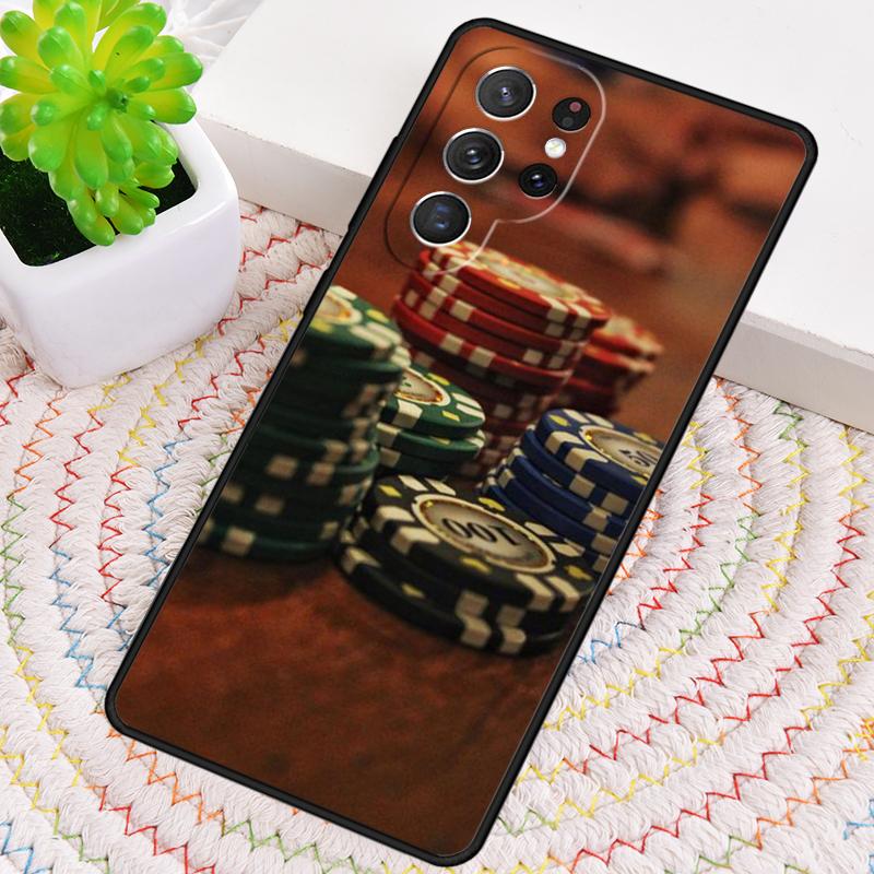 Чехол для телефона Samsung Galaxy note 10 pro S26 Ultra S23 S24 FE S25 S21 S22 PLUS с рисунком костей и покера, казино, ударопрочный