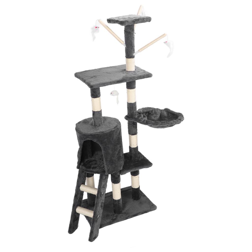 Башня для кошек на дереве с когтеточкой Многофункциональная многоуровневая башня для кошек с платформой для прыжков и