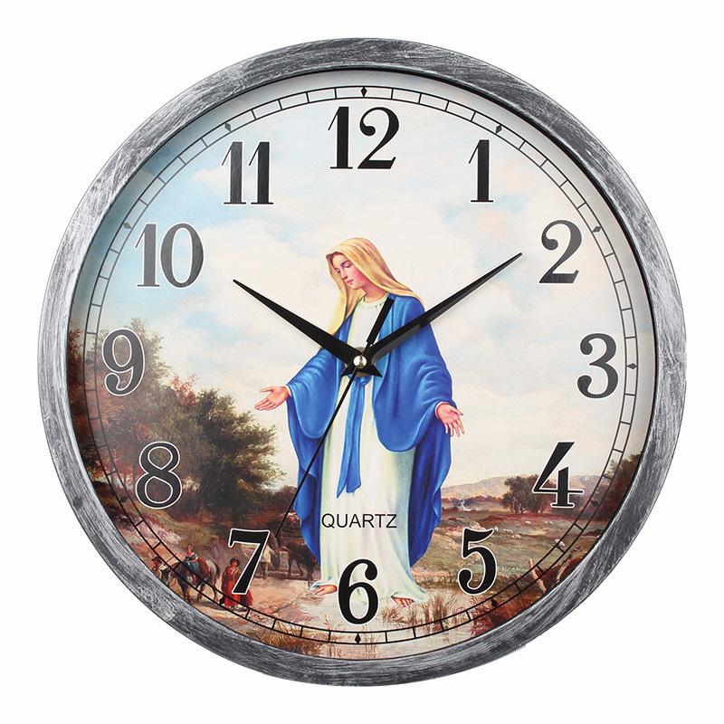 Новые настенные часы Иисуса Спасителя Спальни Гостиная Украшение для дома Настенные часы Гостиная Столовая Бесшумные настенные часы