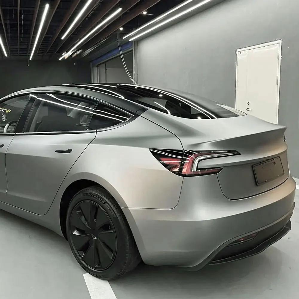 Автомобильная ПЭТ Матовая Металлическая Краска GT Серебристая Виниловая Пленка Автовинил Наклейка С Воздухоотводом Креативная Мотоцикл Авто Интерьер Экстерьер Декор