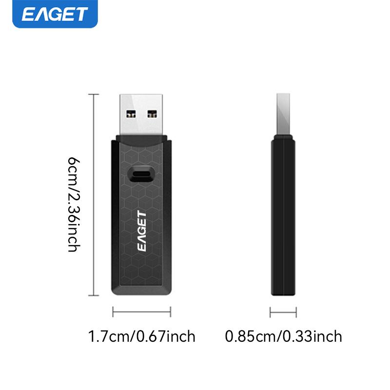 EAGET CR01-1 High-Speed Aluminum Alloy Card Reader USB Interface Memory Card Reader with Support for TF Card