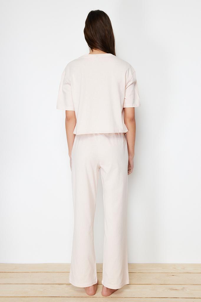 Women's Fashion New Pajama Set Powder 100% Cotton Elephant Printed Knitted Pajama Set