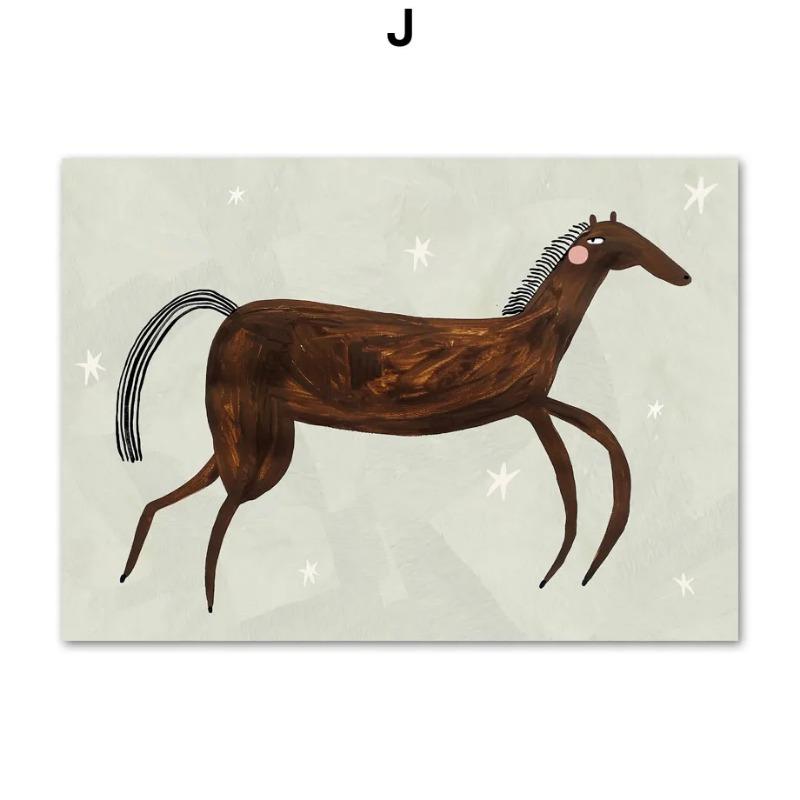 Скандинавский Медведь Панда Гусь Коала Мышь Кошка Собака Лошадь Настенное Искусство Холст Живопись Постеры и Принты Настенные Картины Декор Детской Комнаты