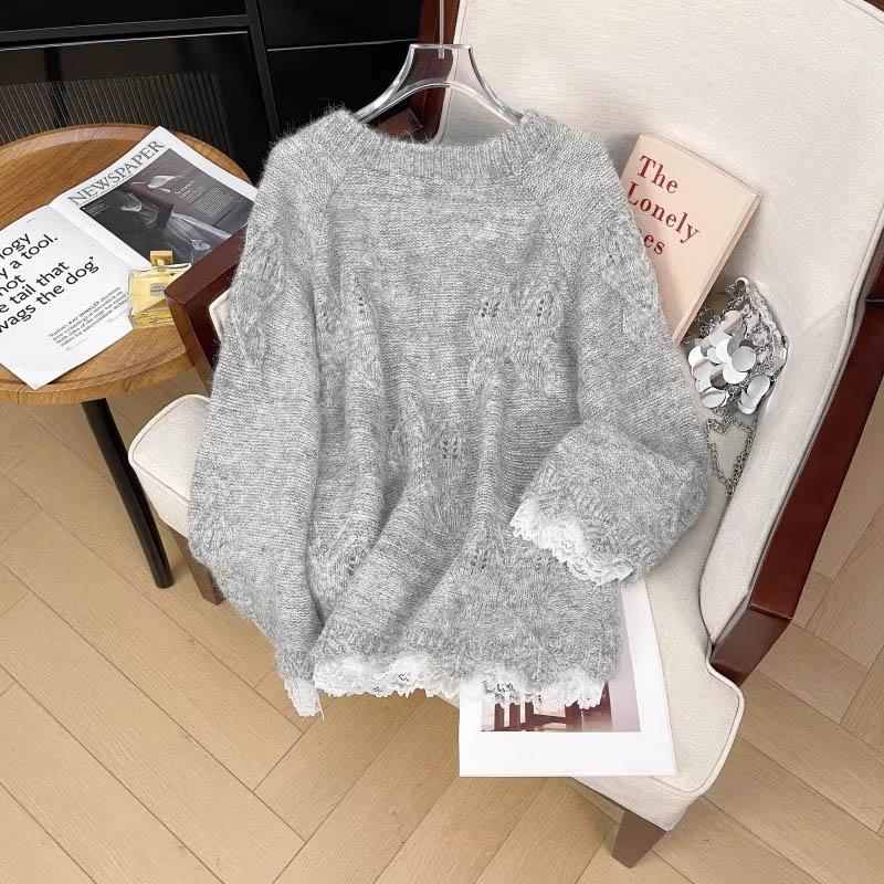 Свитер для женщин Осень Зима Утепленный Теплый Вязаный Эластичный С длинным рукавом Оверсайз Топы