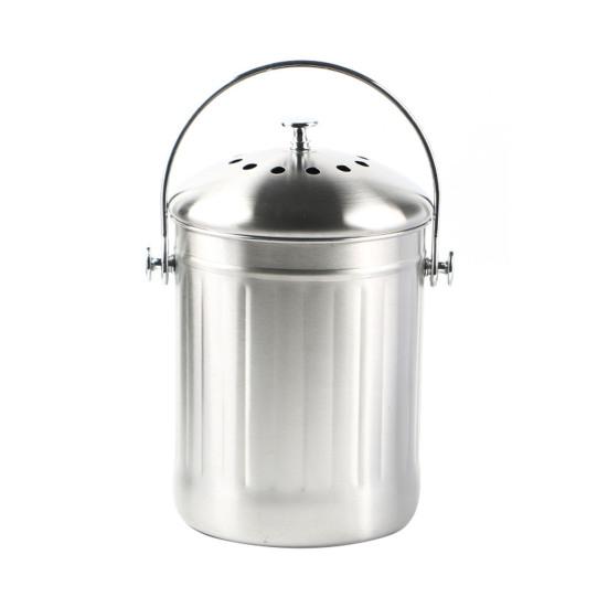 Kitchen Waste Bucket with Lid Turn Waste Into Natural Fertilizer Stainless Steel Activated Carbon Filter for Odor Removal Indoor