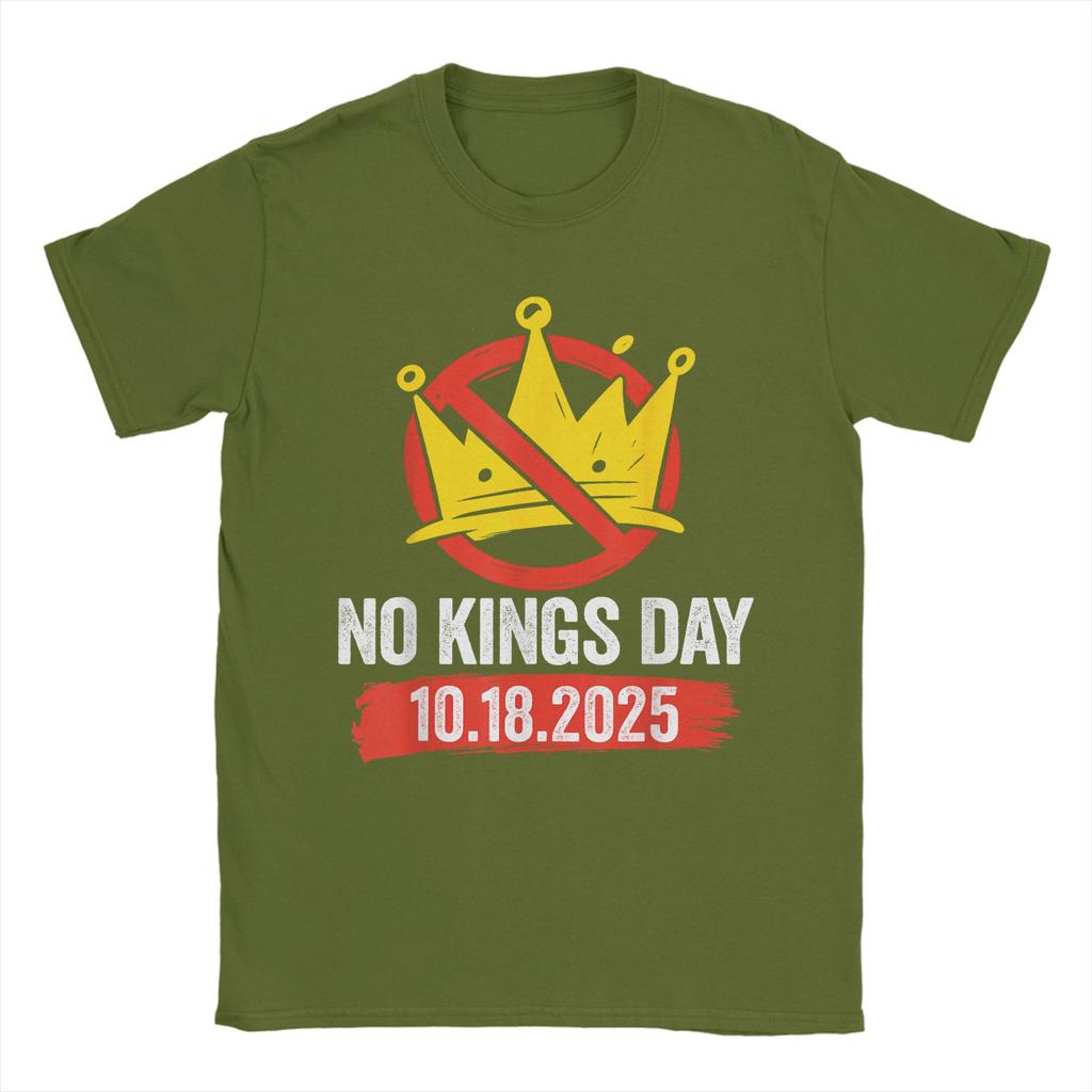 No Kings Day Patriotic October 18 2025 T-Shirts Men Creative Cotton Tee Round Neck Short Sleeve T Shirts Gift Idea merchandise