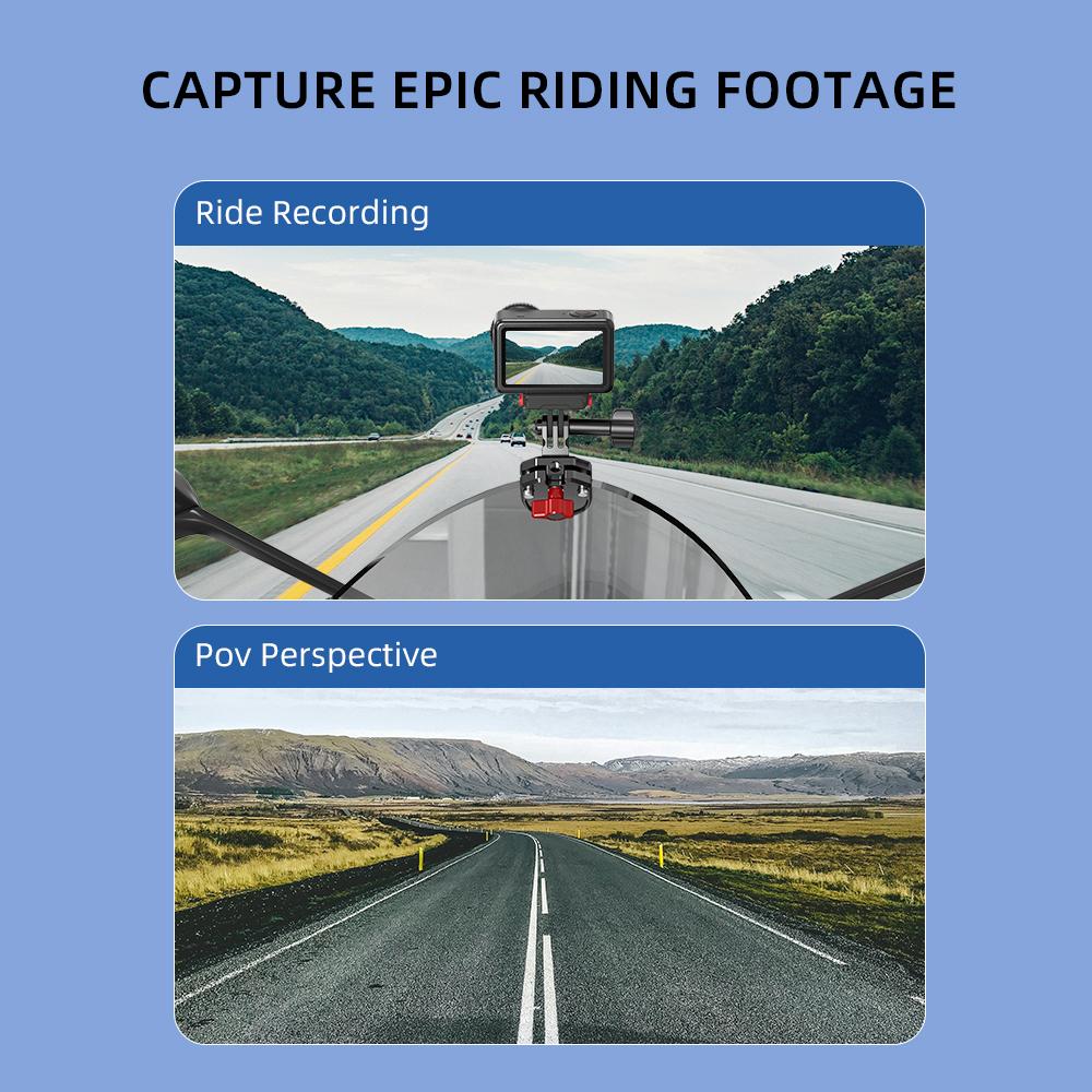 FLYMILE Motorcycle Windshield Mount for Action Cameras Clamp Holder