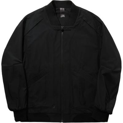 Коллаборация Li Ning X Джеки Чан Серия Кунг-фу Однотонная куртка-кардиган свободного кроя на молнии со стойкой воротником Мужские куртки AFDUA47-2