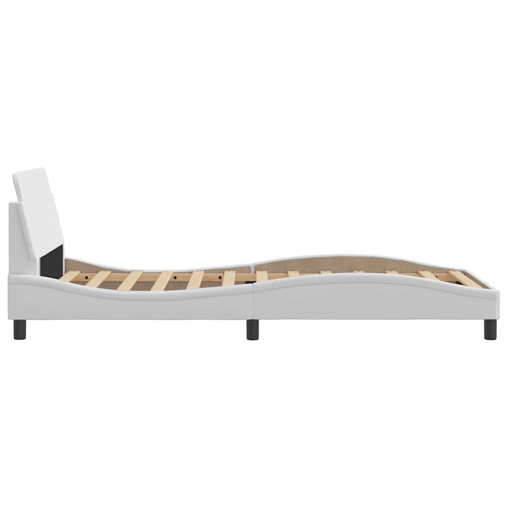 Dover Bed Frame White 100x200 cm Faux Leather